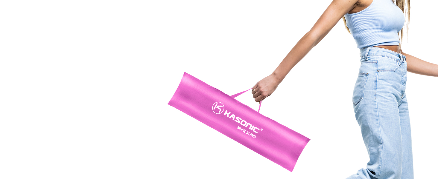 Підставка для нот Kasonic 2-в-1, рожева: складана, портативна, з кліпсами для нот