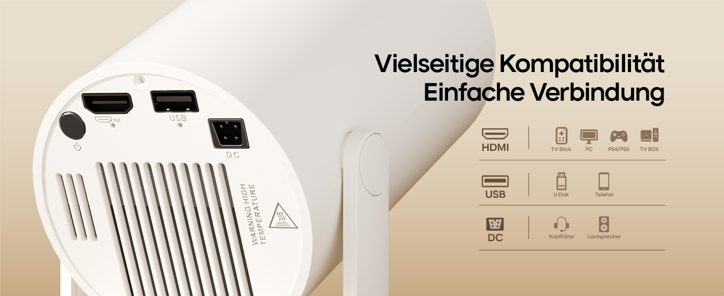 Портативний проєктор 4K/1080p з Android 11.0, WiFi 6, Bluetooth 5.0, 200 ANSI, автоматичне вирівнювання, ручний фокус