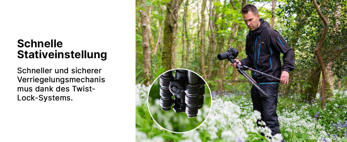 Штатив Manfrotto Befree GT XPRO з алюмінієвою головкою 496, Twist Lock, для DSLR та беззеркальних камер з довгими об'єктивами, макрозйомка