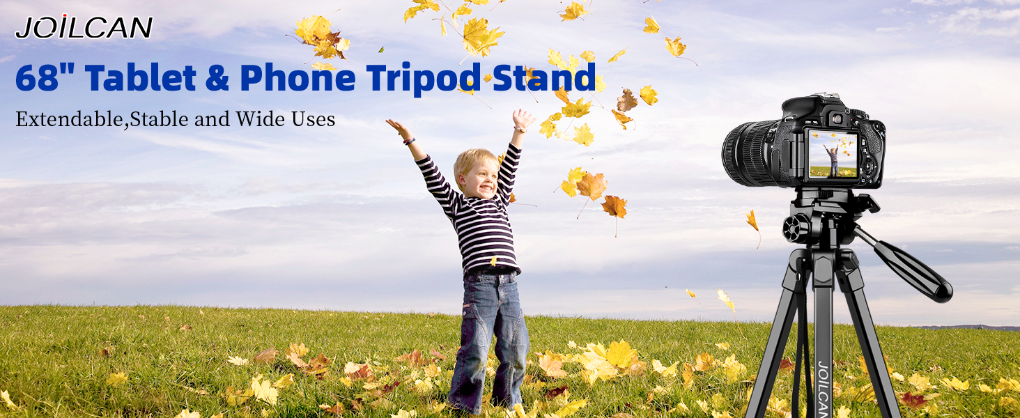 Штатив для камери JOILCAN 210.8 см: легкий трипод для смартфона, камери та селфі-палки з кульковою головкою 360° та пультом дистанційного керування. Алюмінієвий штатив з триножиною для Canon, Nikon, DSLR. Чорний.