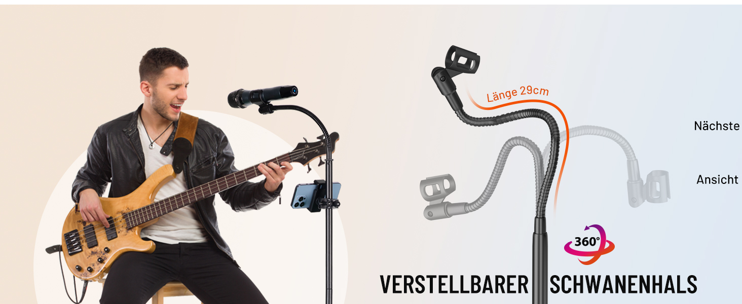 Підставка для мікрофона 2-в-1 з кріпленням для телефону та трьома кліпсами для мікрофону - CY0311