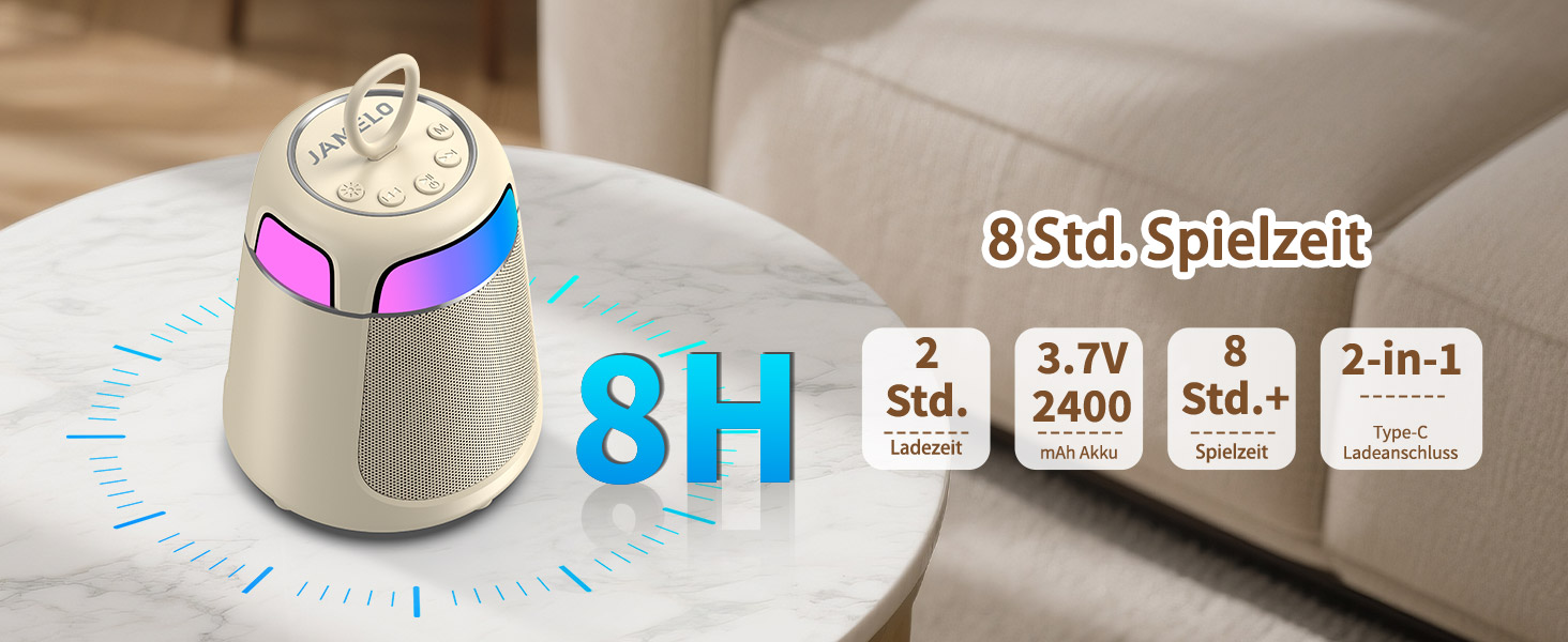 Караоке машина з 2 мікрофонами, Bluetooth, LED-підсвітка, 5 ефектів голосу, для дітей та сім'ї