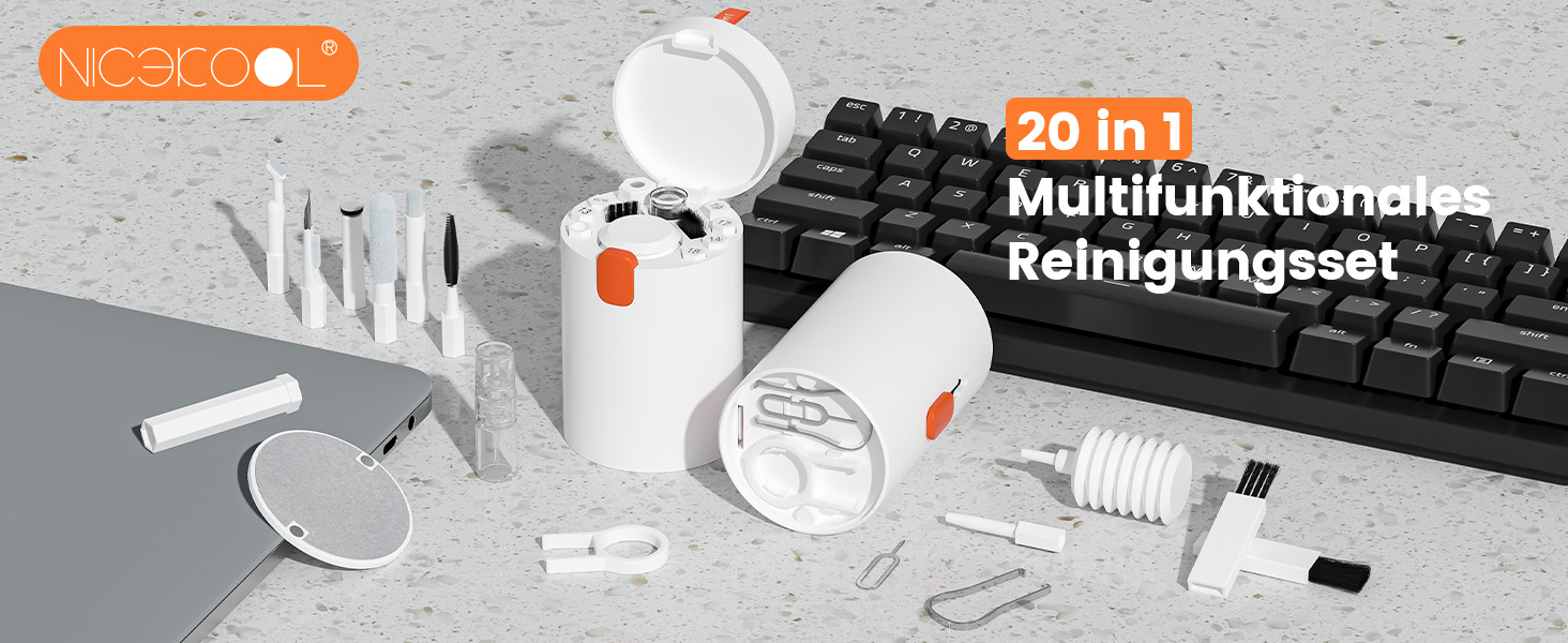 Набір для чищення гаджетів 20 в 1: клавіатура, навушники, камера, монітор, телефон. З щіткою та стилусом.