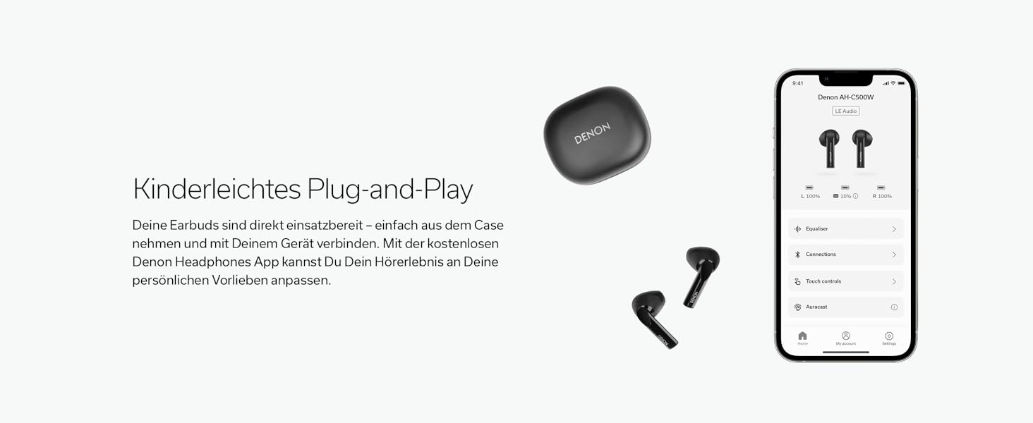 Бездротові навушники Denon AH-C500W - білі, Bluetooth, з мікрофоном, водостійкі