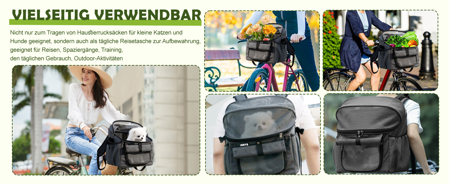 Корзина для собак на велосипед, передня, складана, водовідштовхувальна, сіра