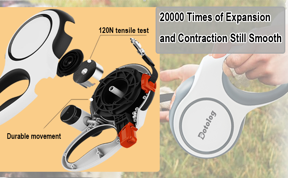 Рулетка для собак, висувна поводок-рулетка для середніх та великих собак до 50 кг, чорний, 8 м