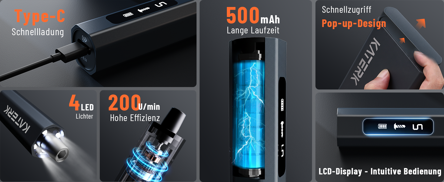 Набір прецизійних викруток KATERK 64 шт. з LED-підсвічуванням та магнітною основою для ремонту електроніки, телефонів, камер та годинників