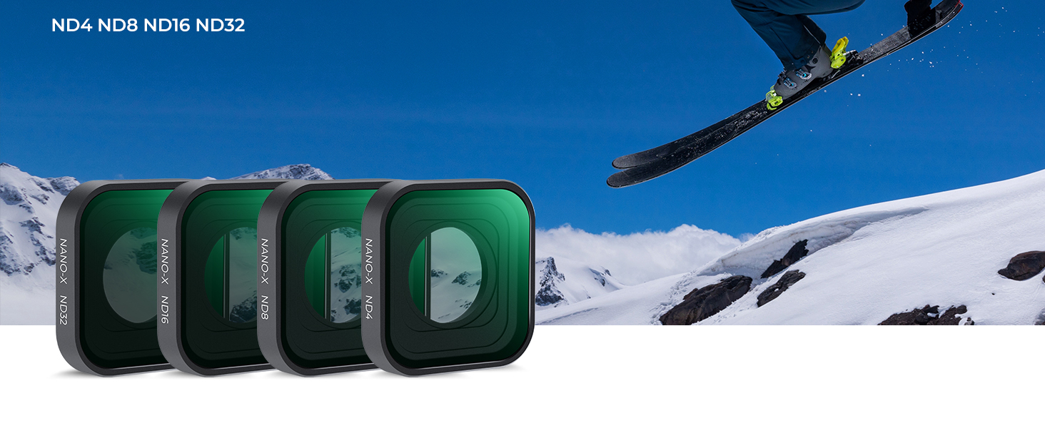 Набір фільтрів ND K&F Concept для GoPro Hero 13 Black (ND4, ND8, ND16, ND32) - 4 шт.