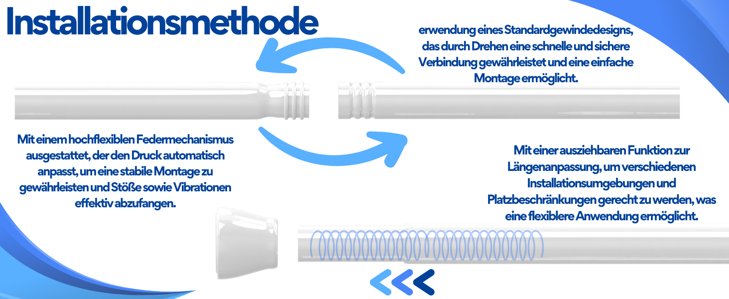 Держак для душу без свердління, штанга для душу з нержавіючої сталі, регульована, 85-160 см, чорний