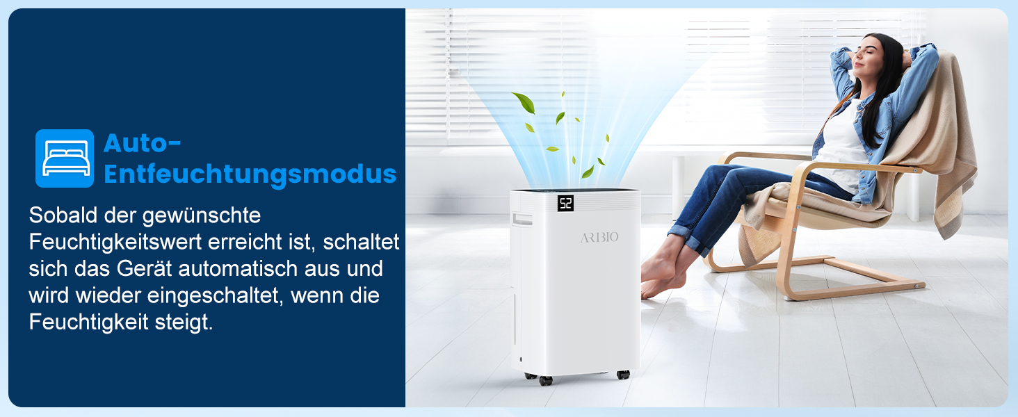 Електричний осушувач повітря 20 л/день з LED-дисплеєм, таймером та функцією відтавання, для квартир, ванних кімнат та підвалів