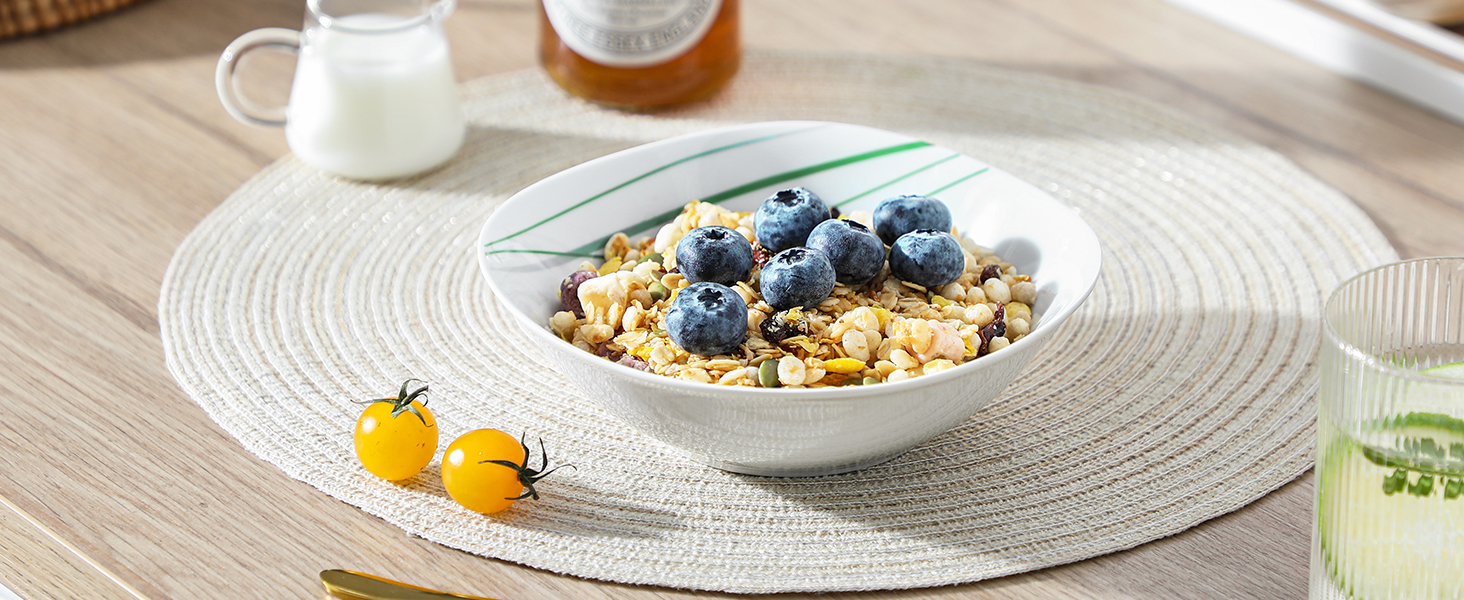 VEWEET Сервіз столовий 'Aviva' з порцеляни, 60 предметів | Комплектний сервіз для 4-12 осіб (24 предм.) | Тарілки, супові тарілки, десертні тарілки, чашки та блюця