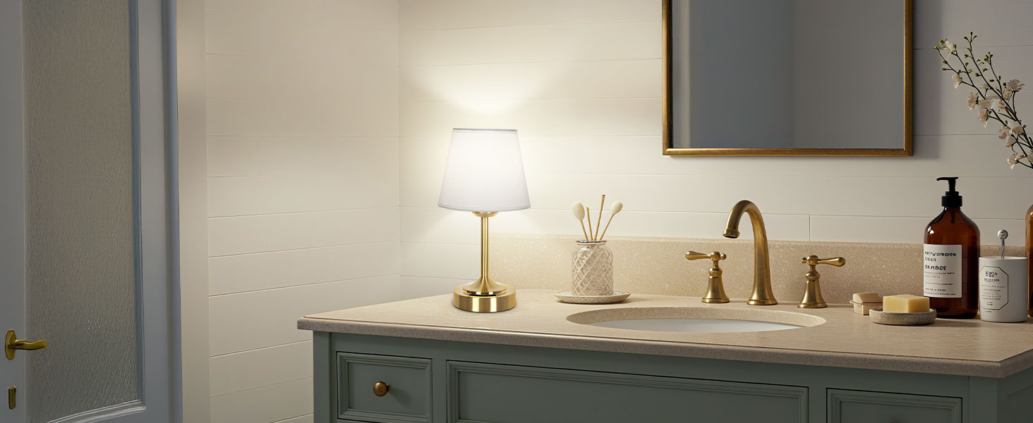 Акумуляторна LED настільна лампа OUTON з зарядкою та димером, 3 кольори світла, 4000mAh, до 60 год роботи, золота - 1 шт.