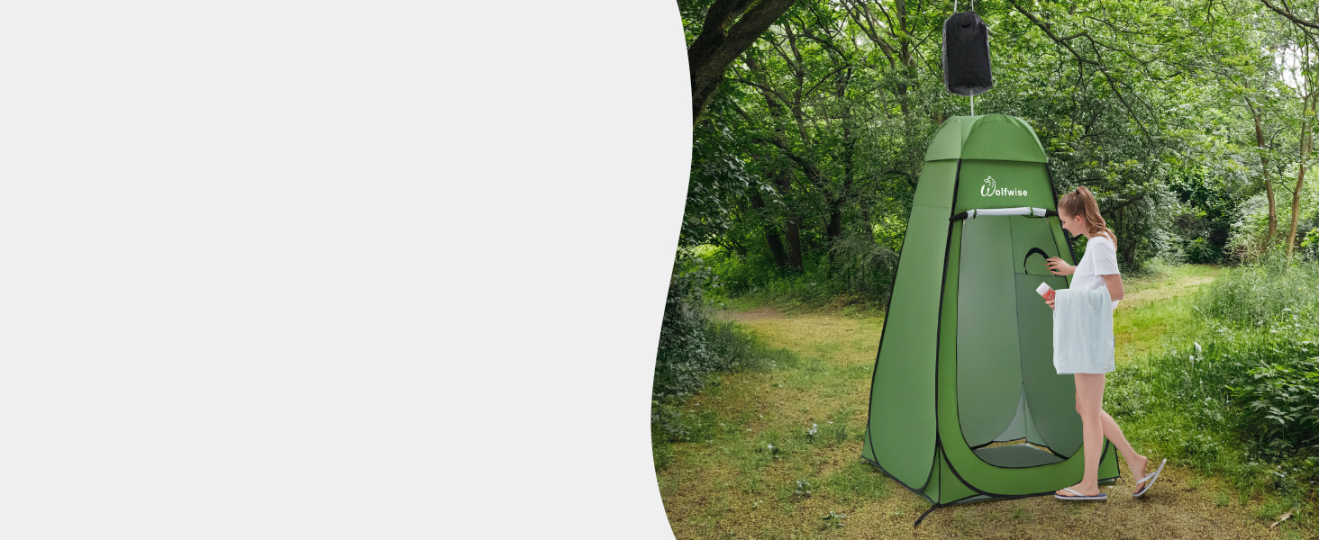 Portable Camping Shower Tent with UV Protection - Toilet Tent, Privacy Tent, Outdoor Toilet Shelter (Green, XL)