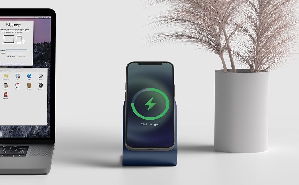 Магнітна зарядна станція elago MS3 для iPhone 17/16/15/14/13/12 серії, колір Jean Indigo