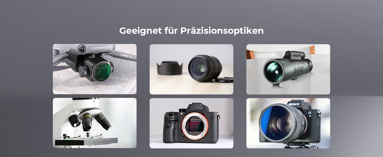 Набір для чищення об'єктивів K&F Concept: 9-в-1 для DSLR, камер, об'єктивів, фільтрів, телефонів