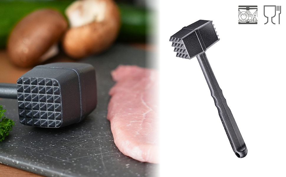 Молоток для м'яса Westmark Robusto Black Edition, алюміній з антипригарним покриттям, 21,5 см, сріблястий