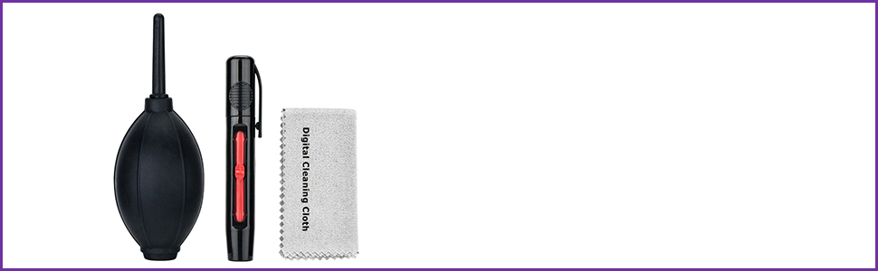 Набір для чищення камери 3-в-1: бляшка, пензлик, мікрофібра (DSLR, об'єктив)