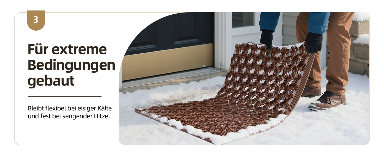 Килимок для порогу COLOR&GEOMETRY Null Geruch TPE Heavy Duty, 43x75 см (60x90 см), коричневий. Екологічний, не потребує догляду, антиковзаючий, для дому та вулиці