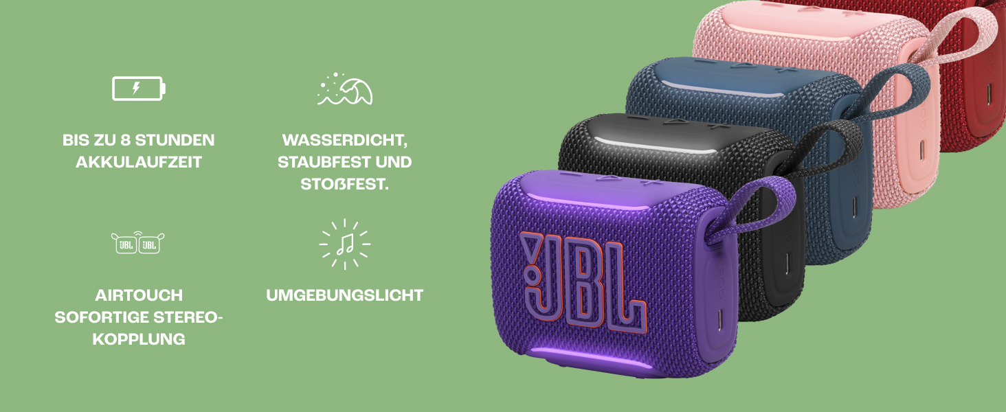 JBL GO 5: Портативна Bluetooth колонка, чорна. Водонепроникна, до 10 годин роботи, потужний бас