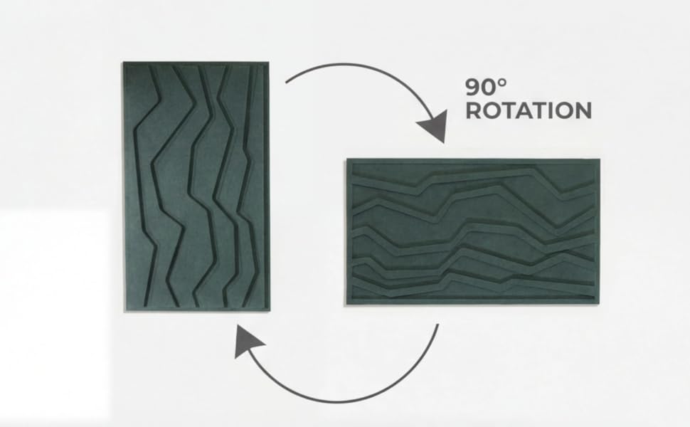 Набір акустичних панелей NIC’BRUX (3 шт.), 80x44 см, звукопоглинаючі настінні панелі з PET-фільцу для вітальні, офісу та студії, смарагдово-зелені