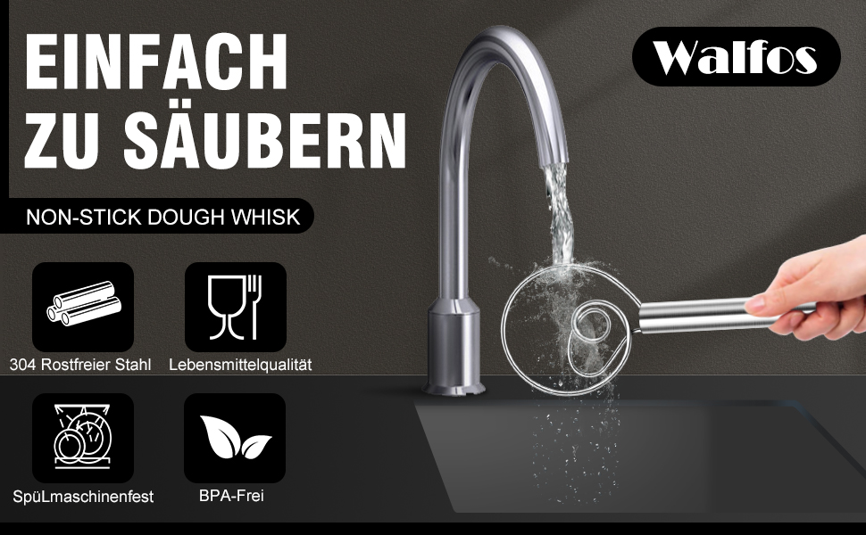 Набір міксерів Walfos (2 шт.) - нержавіюча сталь, 13 см + 18 см. Зручні ручки, для збивання яєць, приготування, змішування та збивання.