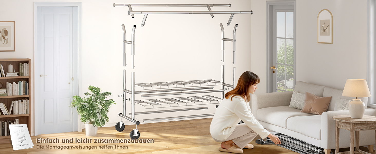 Підвісна шафа для одягу з висувною конструкцією та двома сітчастими полицями, максимальне навантаження 200 кг, великий об'єм для зберігання одягу та аксесуарів