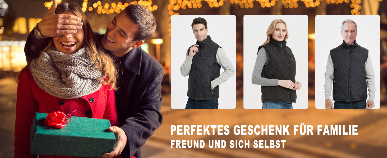 Електрична гріюча жилетка Fernida для чоловіків та жінок, 8 зон нагріву, USB, для катання на лижах та полювання (батарея не входить) S, чорний