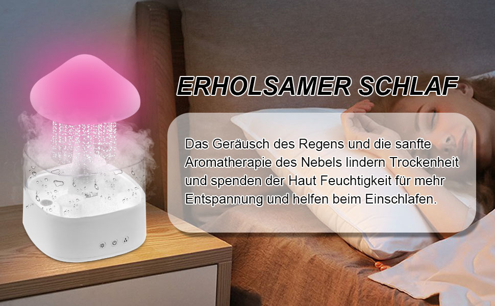 Увлажнитель воздуха Rain-Cloud, 450 мл, 7 цветов, LED-лампа, диффузор аромату, нано-туман, гриб для дитячої кімнати, спальні, дому, офісу (білий)