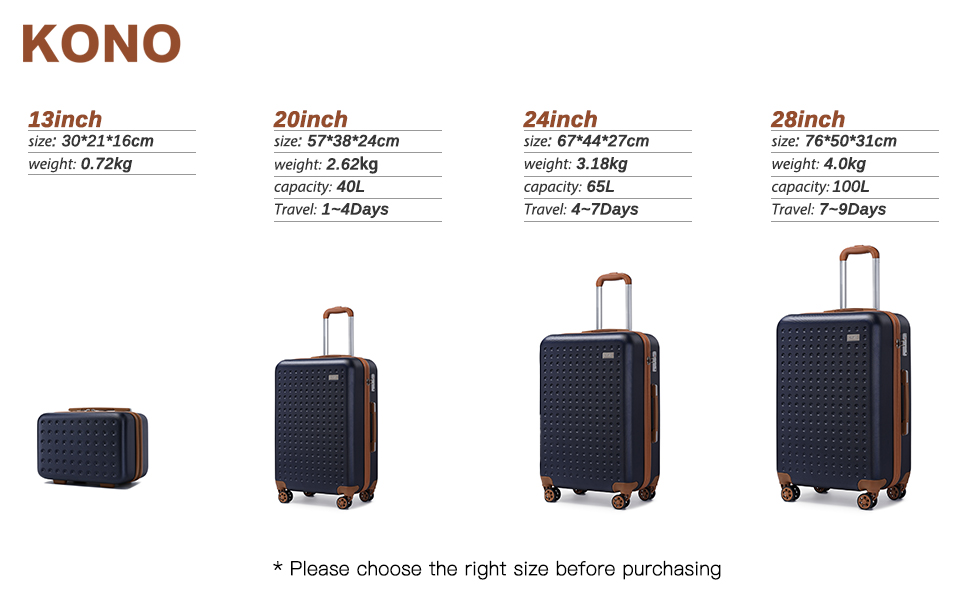 Чохол-валіза KONO: валіза на колесах 67x44x27 см з TSA-замком, блакитна