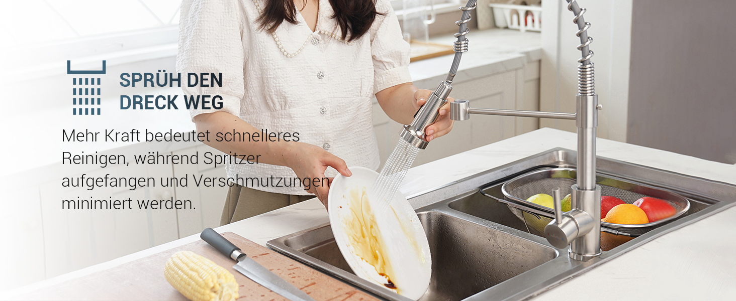 Змішувач для кухні APPASO 3-Wege, чорний, з нержавіючої сталі, 360° обертання, для фільтрації води