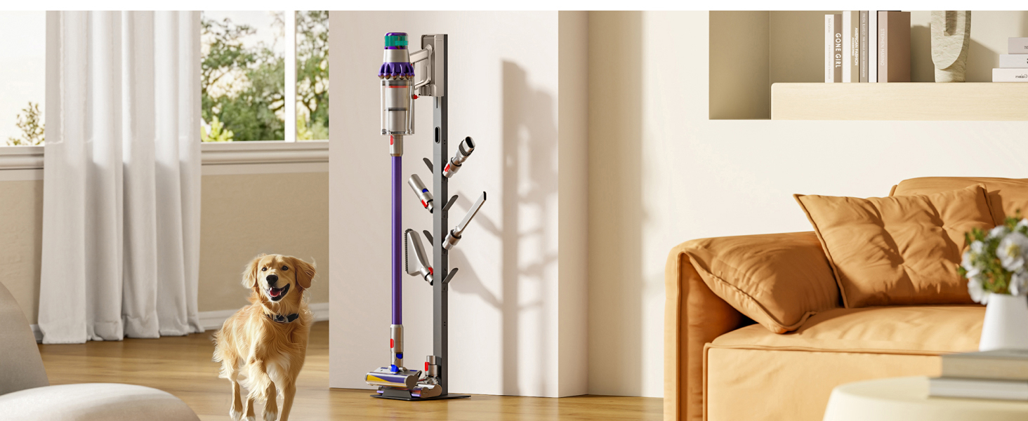 Стійка для пилосогів Dyson Gen5, V15, V12, V11, V10, V9, V8, V7, V6, Tineco S11, A10, A11, Eureka NEC180/280TL з 8 гаками, на підлогу, без свердління