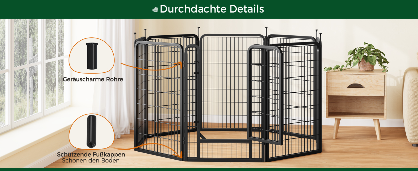 Переносний вольєр для собак Yaheetech 100 см, 16 частин, з 2 дверцятами, для дому та саду, без інструментів