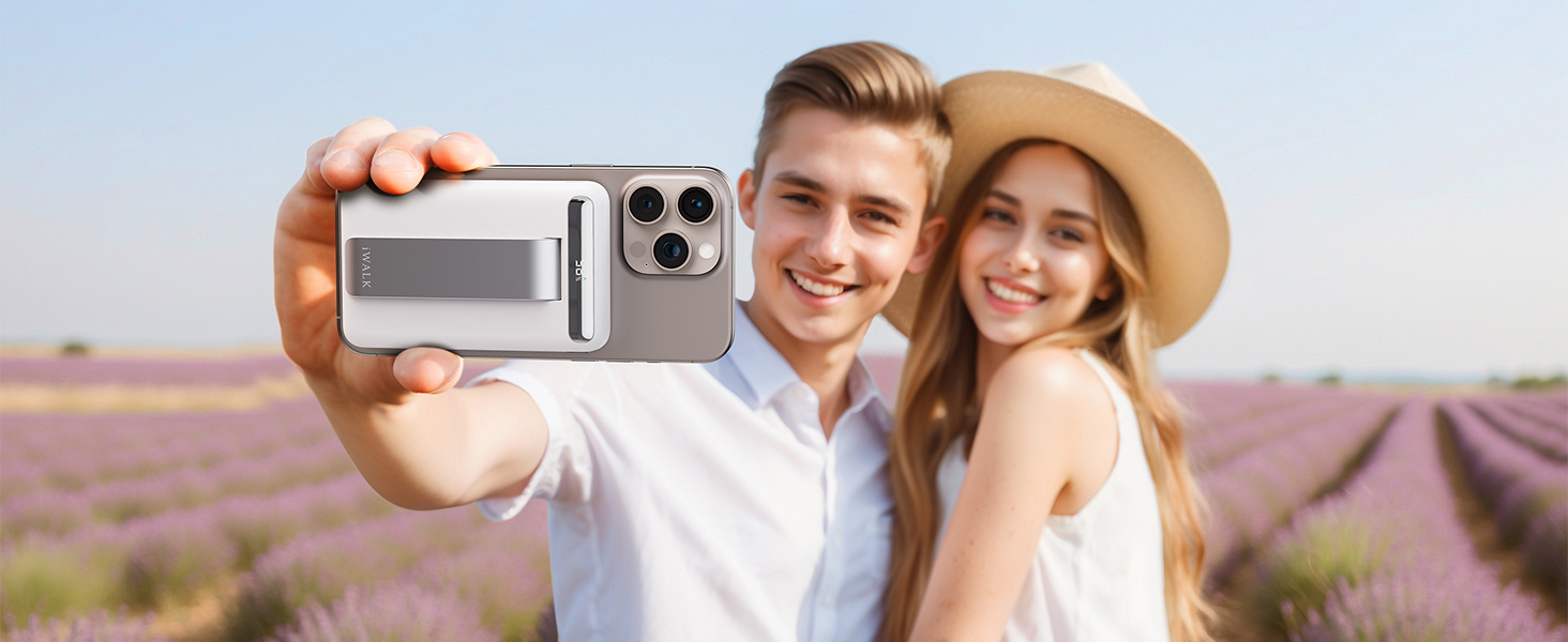 Магнітний бездротовий павербанк iWALK Magnetic 15W 10000mAh, Qi2 сертифікований, з LED-дисплеєм та підставкою, швидка зарядка для iPhone 16/15/14/13/12 Pro Max/Plus/Mini, Рожевий
