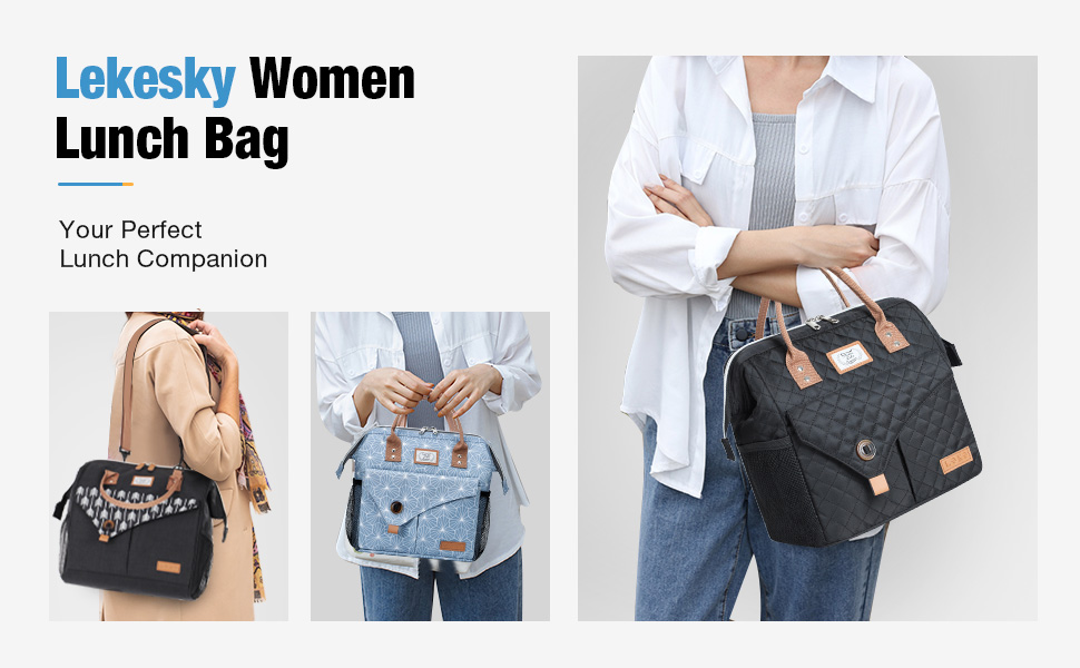 Термосумка Lekesky для жінок: ізольована ланч-бокс, 11 л, чорна