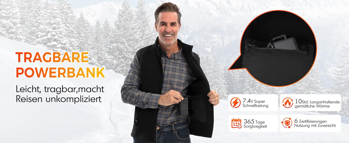 Обогреваемый жилет для мужчин из флиса с Powerbank, 15 зон обігріву, легкий, дихаючий, теплий жилет, чорний