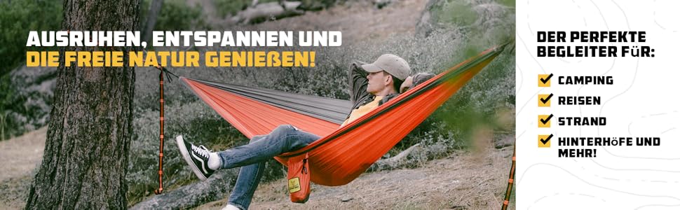 Wise Owl Outfitters Hammock for Camping, Single Hammocks, Outdoor Gear, Backpacking, Survival, or Travel, Portable, Lightweight, Parachute Nylon, Blue and Gray