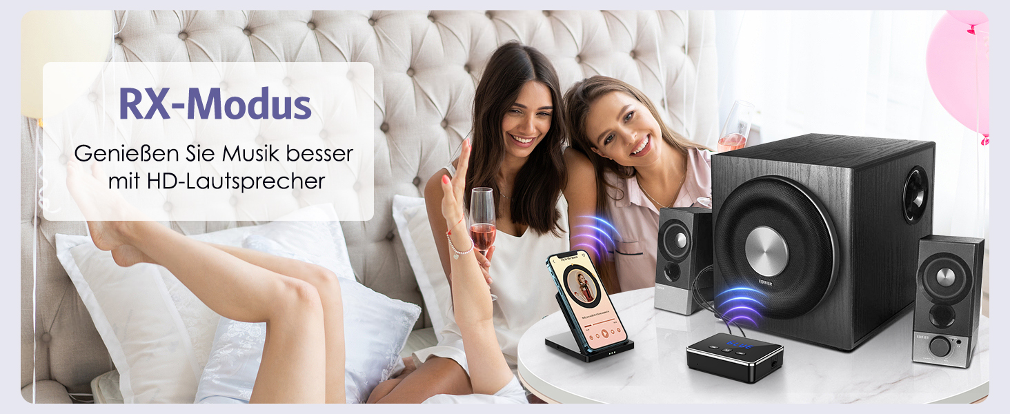 OQIMAX Bluetooth 5.4 Передавач/Приймач: 3-в-1 Bluetooth адаптер з AUX/RCA/Оптичним виходом, підтримка TF-картки та USB, для TV, стереосистеми, низька затримка, чорний