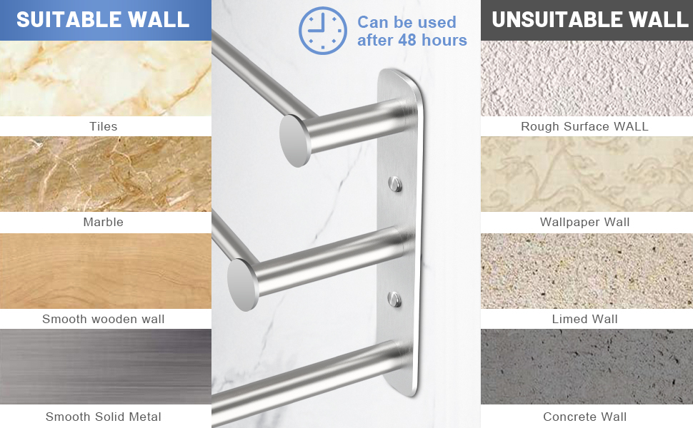 Тримач для рушників Lannvan без свердління, висувний 37-70см, нержавіюча сталь, для ванної кімнати та кухні, 2 способи встановлення, сріблястий