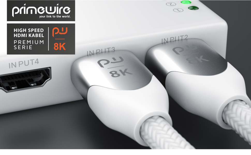 HDMI 2.1 Кабель 2м 8K (60Hz) 4K (120Hz) - Білий, Підтримка HDR, ARC, PS5, Xbox, Blu-Ray