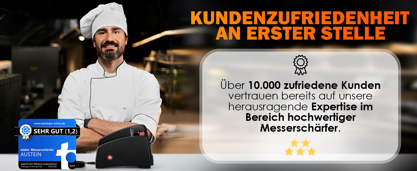 Електричний точило для ножів Band Messerschärfer TG2002 - професійний точило з 4 ступенями для конвексної заточки ножів