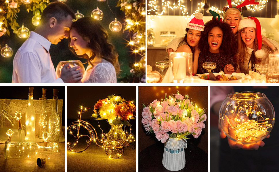 Льоко-світлодіодна гірлянда 20 м, 200 LED, тепле біле світло, з пульт, водонепроникна IP65, для декору на Різдво, весілля, сад, вечірку