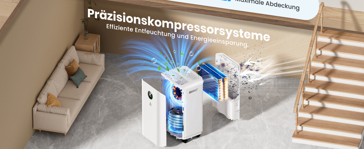 Електричний осушувач повітря 20л/день з цифровим дисплеєм, таймером та підключенням до каналізації. Для квартири, підвалу, вітальні.