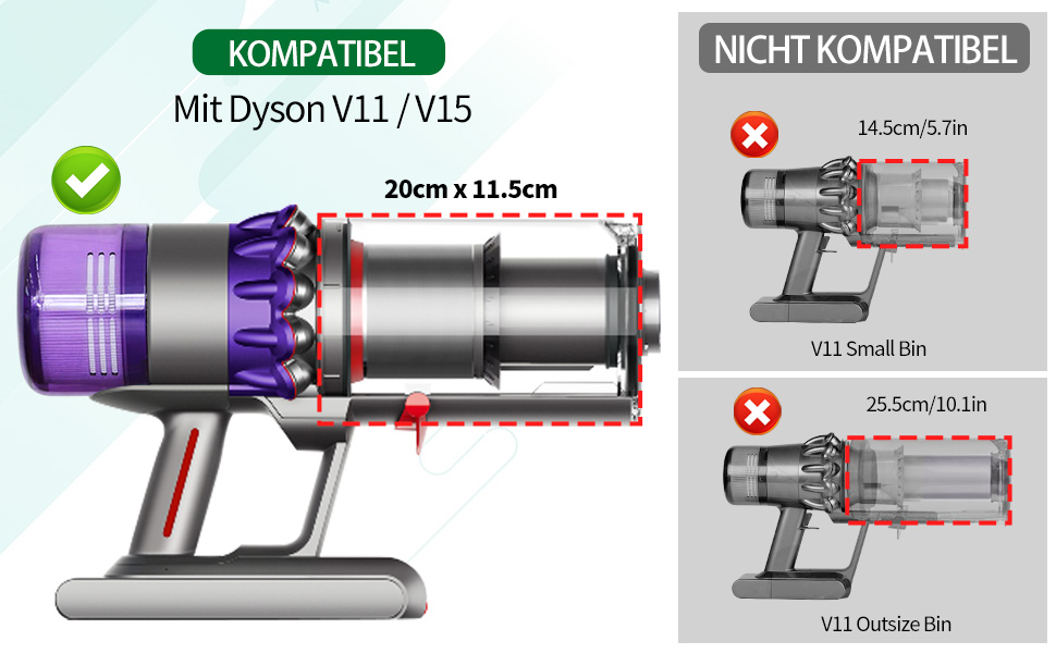 Dyson V11 V15 Dust Bin & Filter Replacement Parts - Compatible with SV14, SV15, SV17, SV22, SV28 - Fits Part Numbers 970050-01 & 965443-01