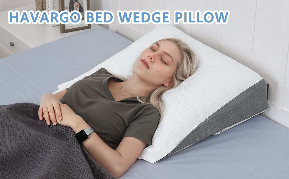 Підвалин для ліжка та дивану HAVARGO з подвійним шаром Memory Foam. Ергономічний трикутник для сну з рефлюксом, апное, підтримки спини при грі. Розмір 55x55x25 см (трикутник-підвалин)