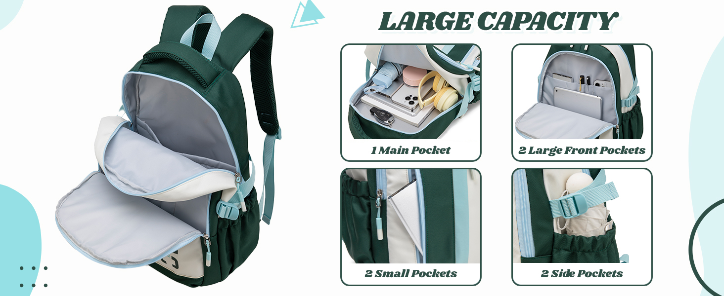 Шкільний рюкзак для підлітків (унісекс), 5-10 клас, 20L. Водовідштовхуючий, для ноутбука 15.6