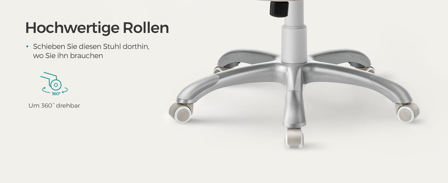 Крісло офісне SONGMICS, ігрове, регульована спинка, гойдалка, USB, підлокітники, ролики, регульована висота, OBG65BK (Крем-білий)