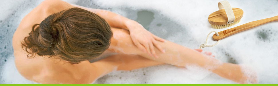 Щітка для тіла з довгим руків'ям, щітка для спини знімний руків'я, 2 насадки, для очищення тіла, скребок для спини в душі, натуральна щетина, Mango Largo