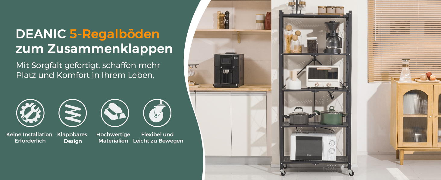 Deanic 5-Tier Folding Heavy Duty Shelf