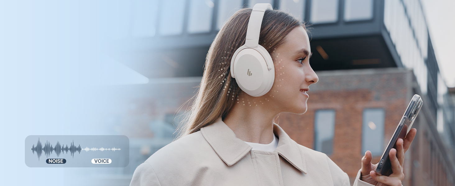 Edifier WH700NB Pro: Бездротові навушники з активним шумозаглушенням (-43dB), Hi-Res Audio, Bluetooth V5.4, AI-дзвінки, швидка зарядка, складні - Чорний