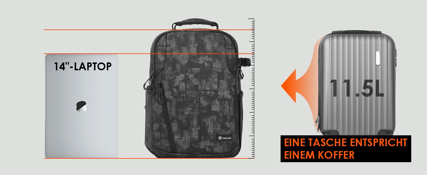 Рюкзак для фотокамери TARION: водонепроникний, з відділенням для ноутбука 14